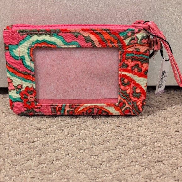 Vera Bradley Pink and Green Patterned ID Case Wallet NWT - Picture 1 of 4